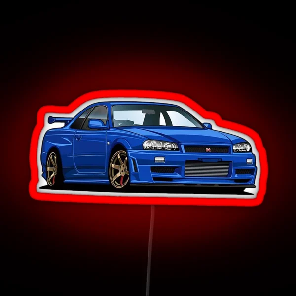 Nissan Skyline R34 GT R RGB Neon Sign