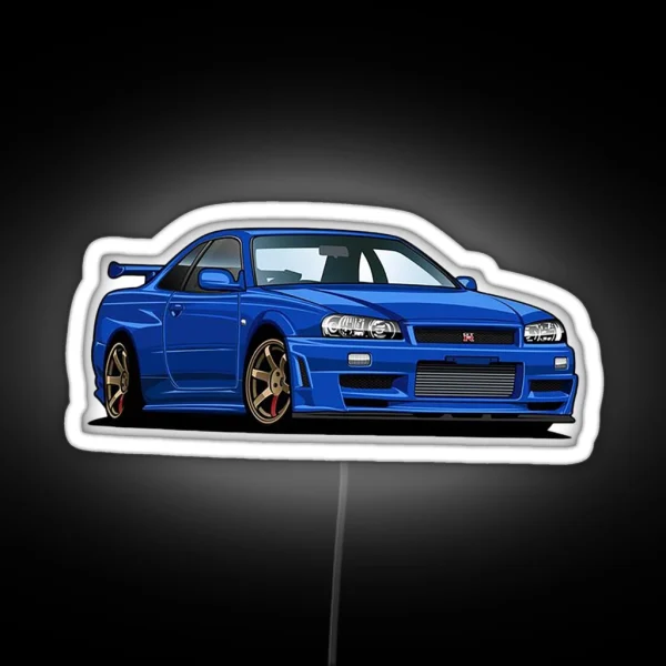 Nissan Skyline R34 GT R RGB Neon Sign