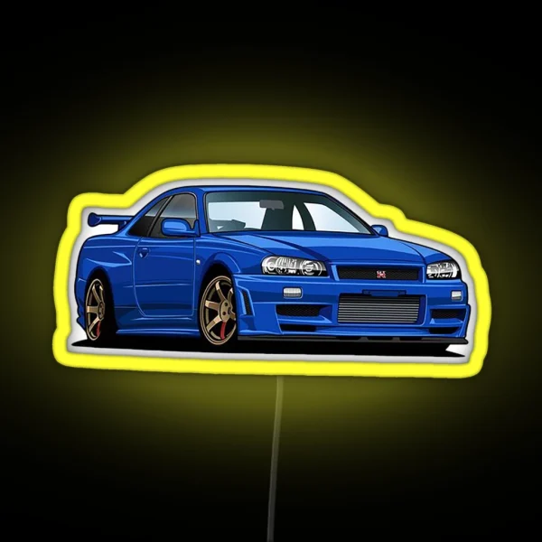 Nissan Skyline R34 GT R RGB Neon Sign
