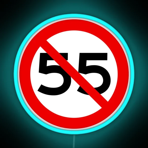 NO 55 Mph Speed Limit RGB Neon Sign