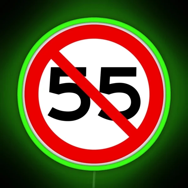 NO 55 Mph Speed Limit RGB Neon Sign