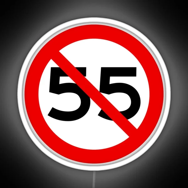 NO 55 Mph Speed Limit RGB Neon Sign
