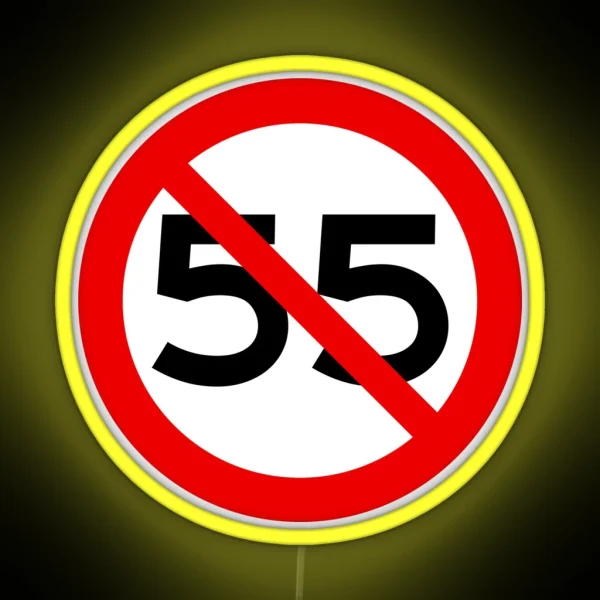 NO 55 Mph Speed Limit RGB Neon Sign