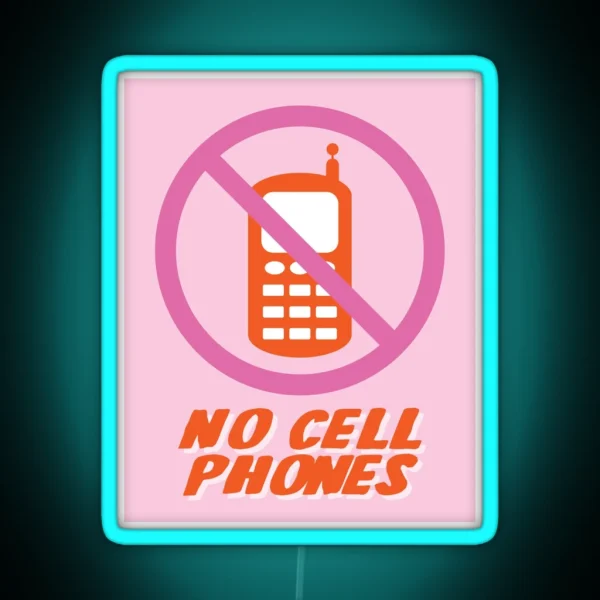 No Cell Phones RGB Neon Sign