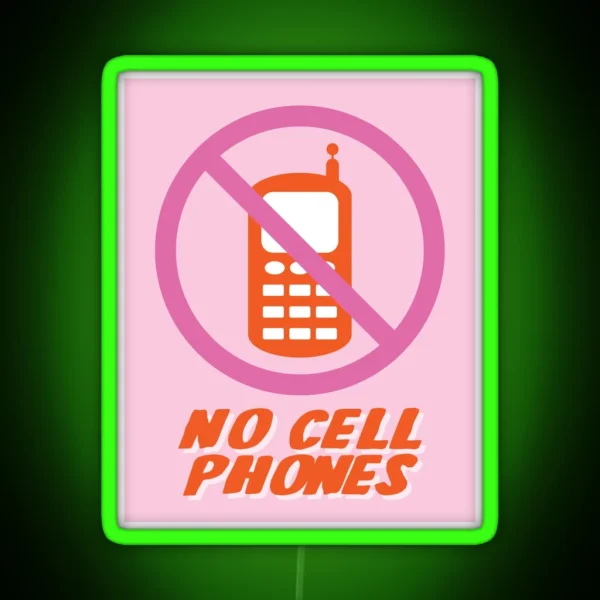 No Cell Phones RGB Neon Sign