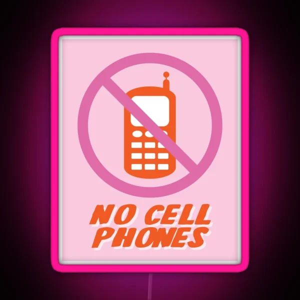 No Cell Phones RGB Neon Sign