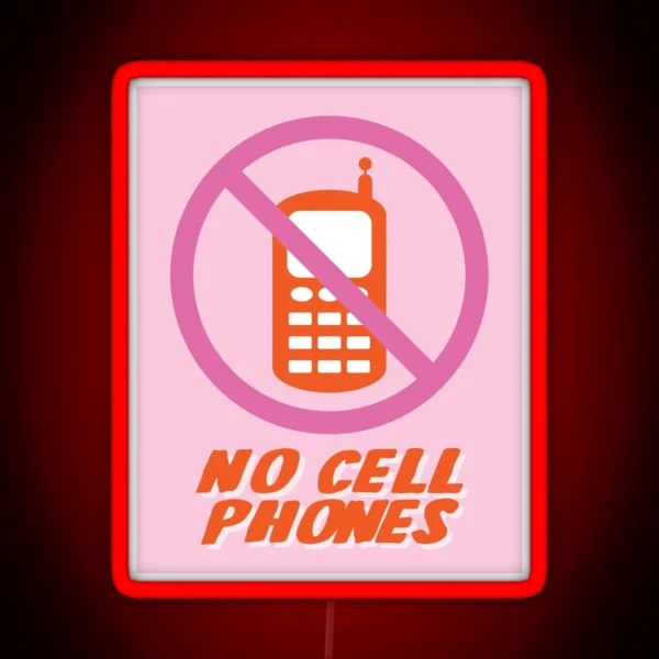 No Cell Phones RGB Neon Sign
