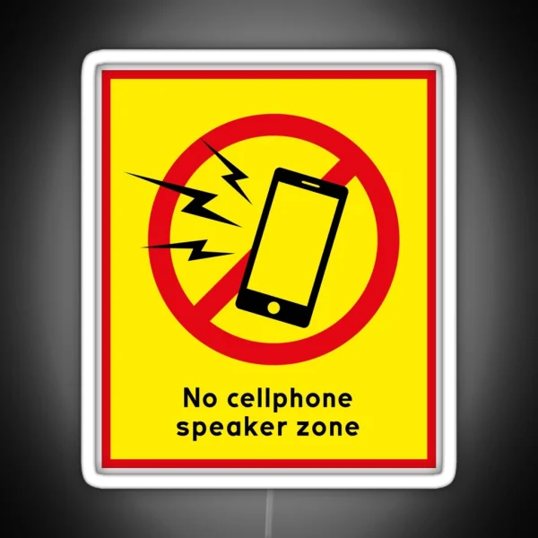 No Cellphone Speaker Zone Warning Sign RGB Neon Sign