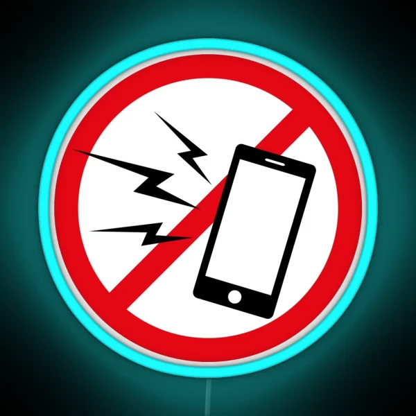 No Cellphone Speaker Zone Without Text White RGB Neon Sign
