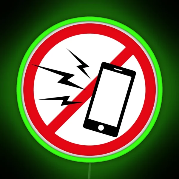 No Cellphone Speaker Zone Without Text White RGB Neon Sign