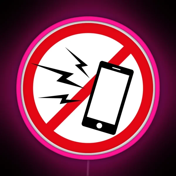 No Cellphone Speaker Zone Without Text White RGB Neon Sign