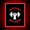 RGB Neon Sign No Excuses No Limits