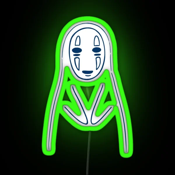 No Face Spirit Line Art RGB Neon Sign