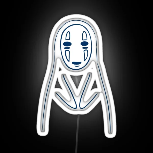 No Face Spirit Line Art RGB Neon Sign