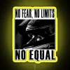 RGB Neon Sign with No Fear No Limits in Vibrant Yellow
