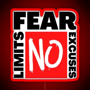 NO Fear No Limits No Excuses RGB Neon Sign