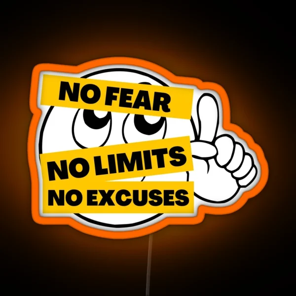 NO Fear No Limits No Excuses RGB Neon Sign