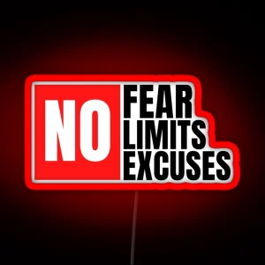 NO Fear No Limits No Excuses RGB Neon Sign