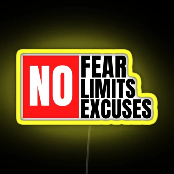 NO Fear No Limits No Excuses RGB Neon Sign