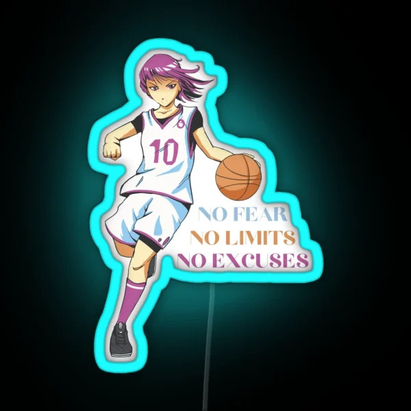 NO FEAR NO LIMITS NO EXCUSES SAGFABULOUS RGB Neon Sign
