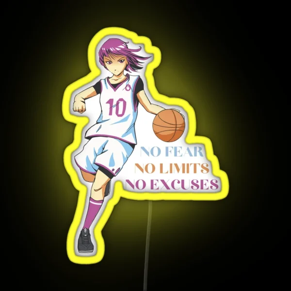 NO FEAR NO LIMITS NO EXCUSES SAGFABULOUS RGB Neon Sign
