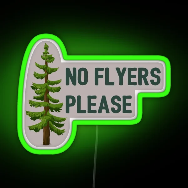 No Flyers Please Conifer Mailbox Led RGB Neon Sign