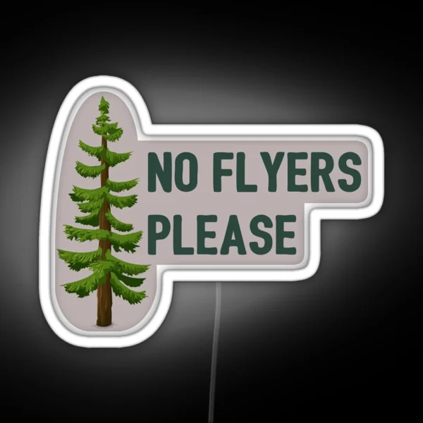 No Flyers Please Conifer Mailbox Led RGB Neon Sign