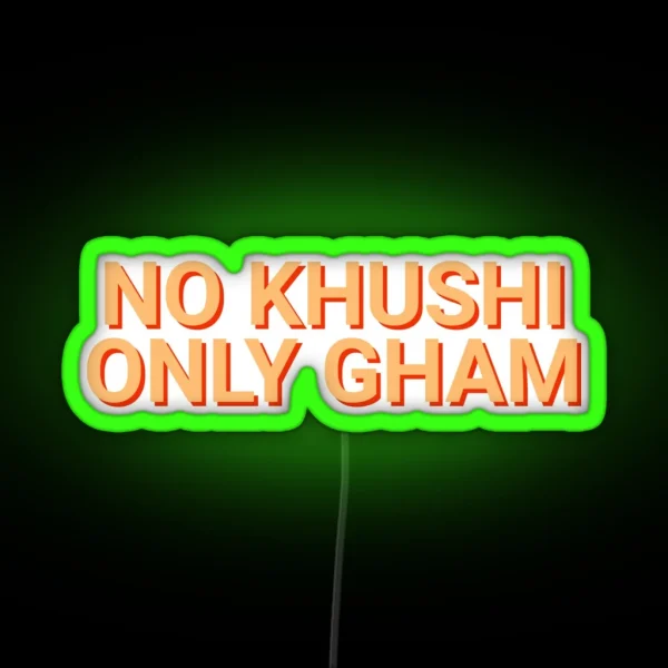 No Khushi Only Gham Desi RGB Neon Sign