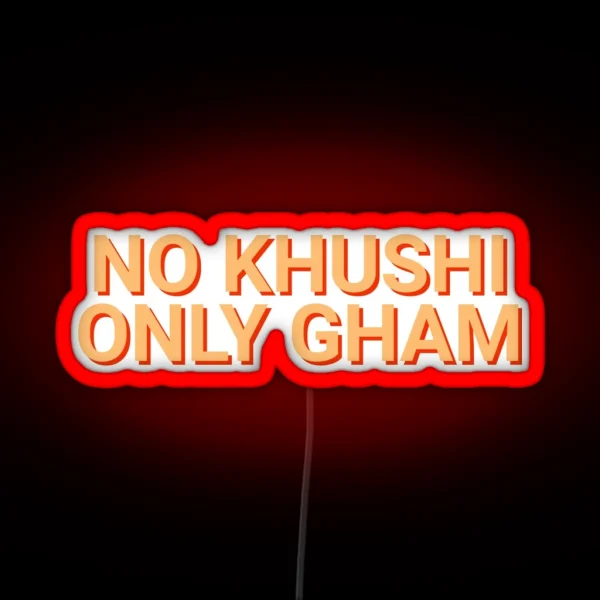 No Khushi Only Gham Desi RGB Neon Sign