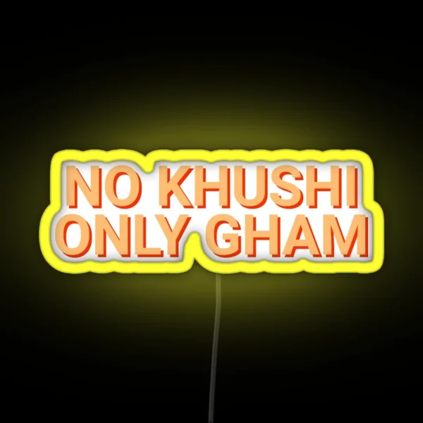 No Khushi Only Gham Desi RGB Neon Sign