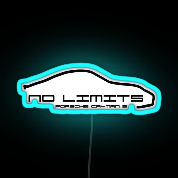 No Limits Porsche Cayman S Small Logo RGB Neon Sign