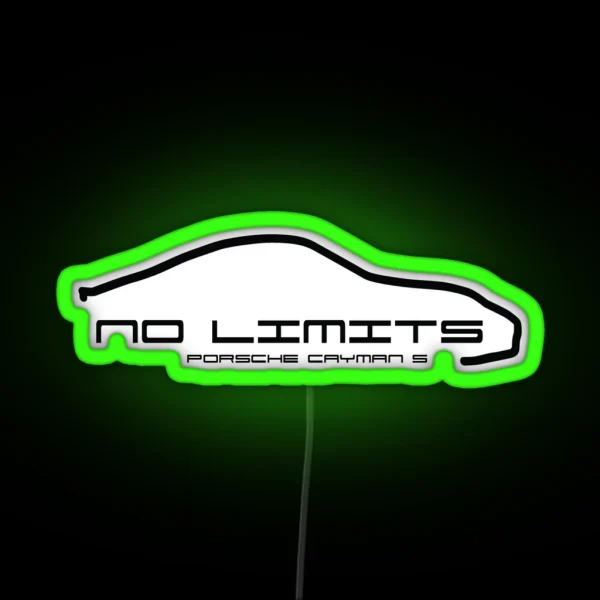 No Limits Porsche Cayman S Small Logo RGB Neon Sign