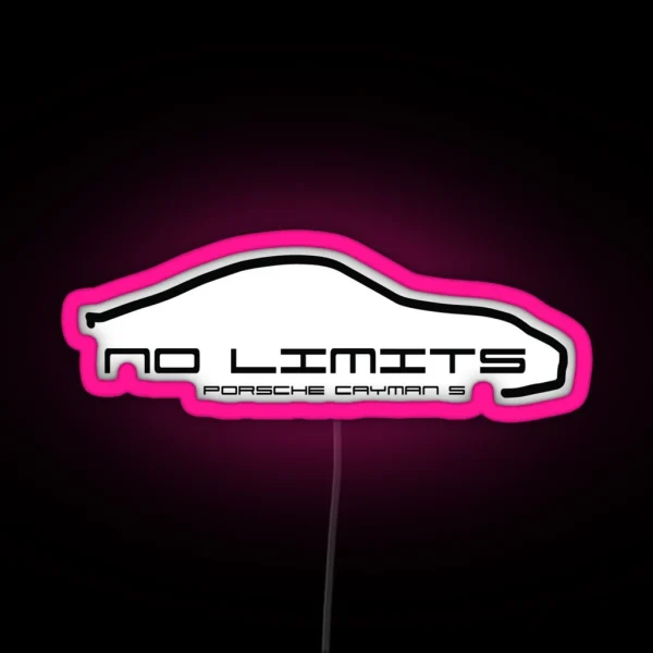 No Limits Porsche Cayman S Small Logo RGB Neon Sign