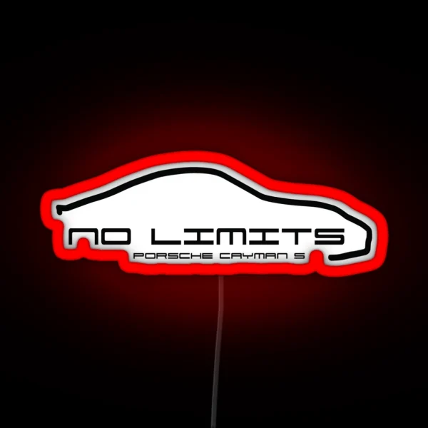 No Limits Porsche Cayman S Small Logo RGB Neon Sign