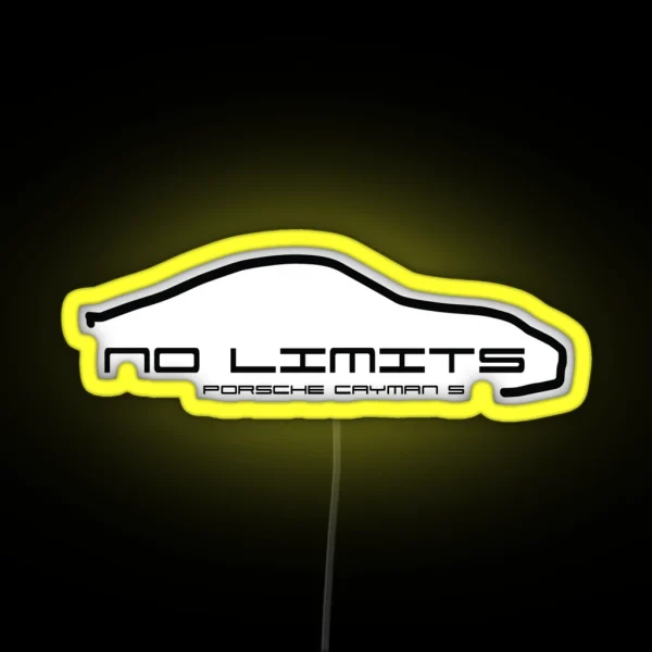 No Limits Porsche Cayman S Small Logo RGB Neon Sign