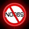 no noobs allowed neon sign rgb red