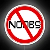 no noobs allowed rgb neon sign white