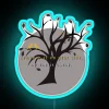 vibrant neon sign displaying "no one is alone in the woods" with rgb lighting
