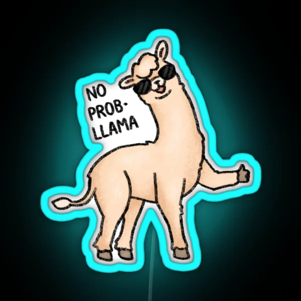 No Probllama RGB Neon Sign
