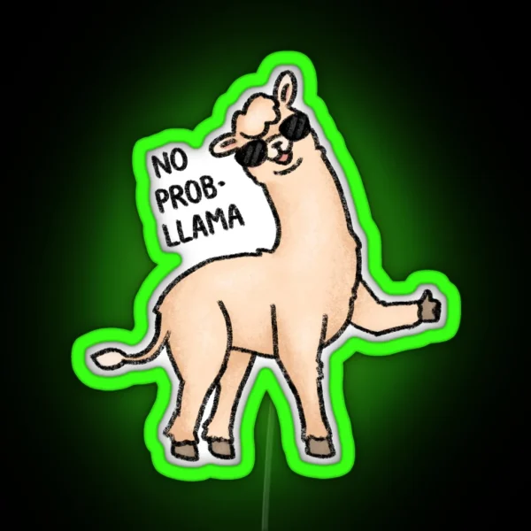 No Probllama RGB Neon Sign