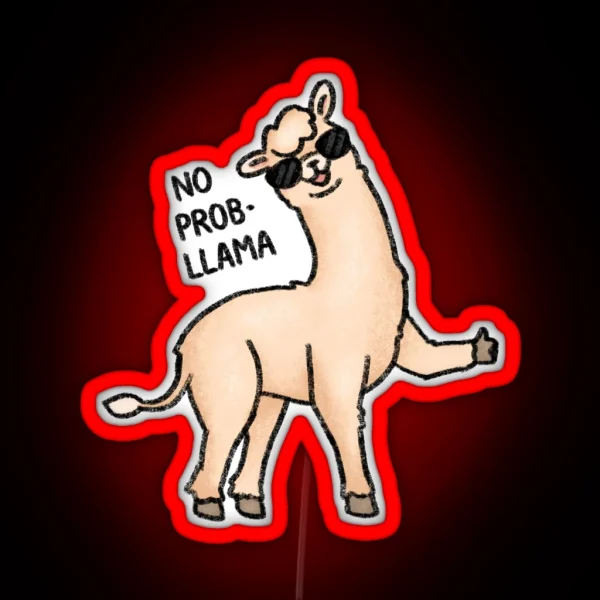 No Probllama RGB Neon Sign