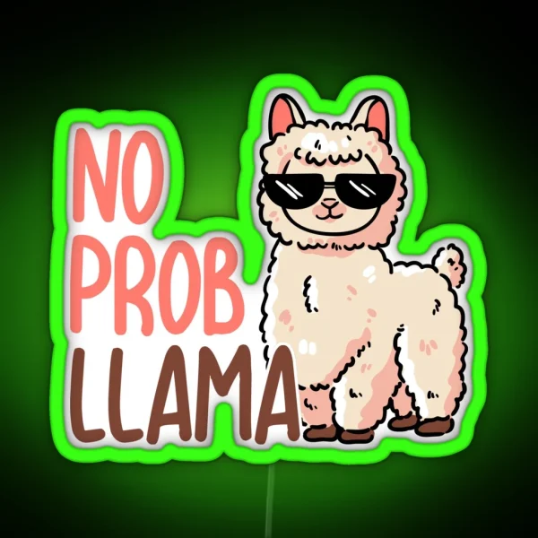 No Probllama RGB Neon Sign