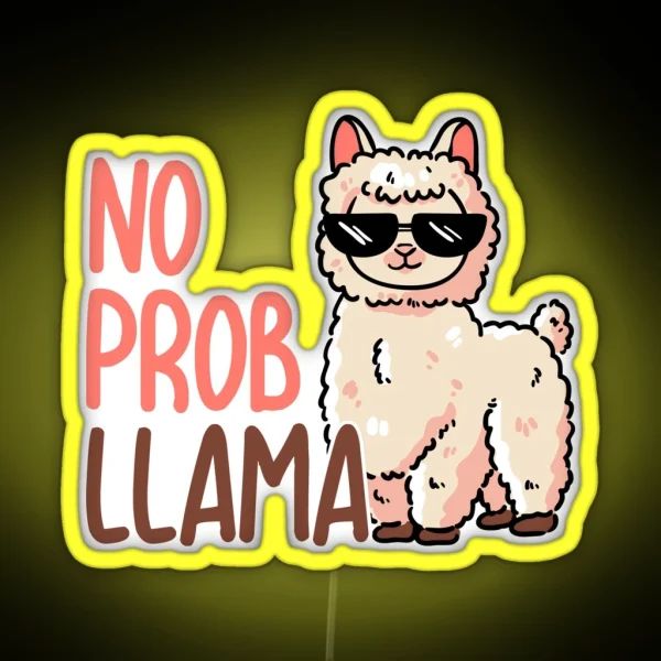 No Probllama RGB Neon Sign