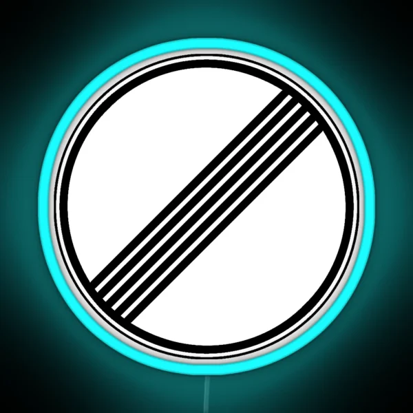 No Speed Limit German Autobahn Motorway Sign RGB Neon Sign
