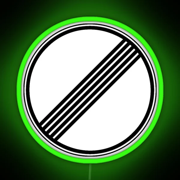 No Speed Limit German Autobahn Motorway Sign RGB Neon Sign