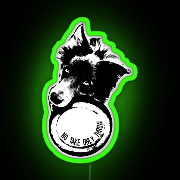 NO TAKE ONLY THROW Border Collie RGB Neon Sign