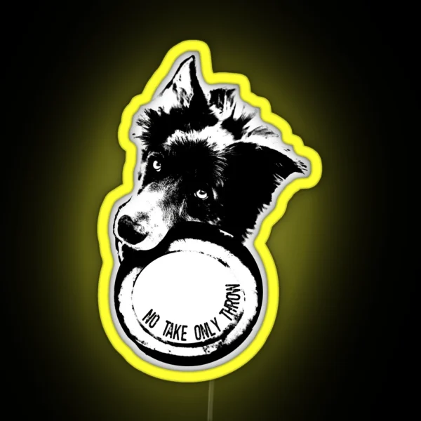 NO TAKE ONLY THROW Border Collie RGB Neon Sign
