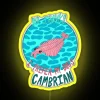 rgb neon sign featuring bugs from the cambrian period in vibrant yellow