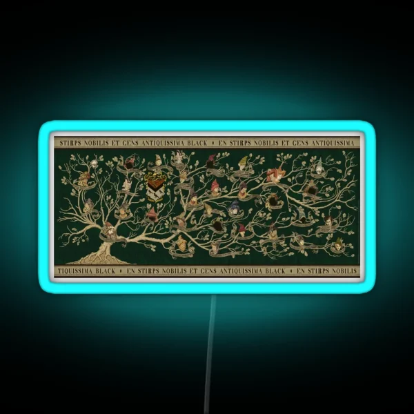 Noble House Of Black Family Tree RGB Neon Sign