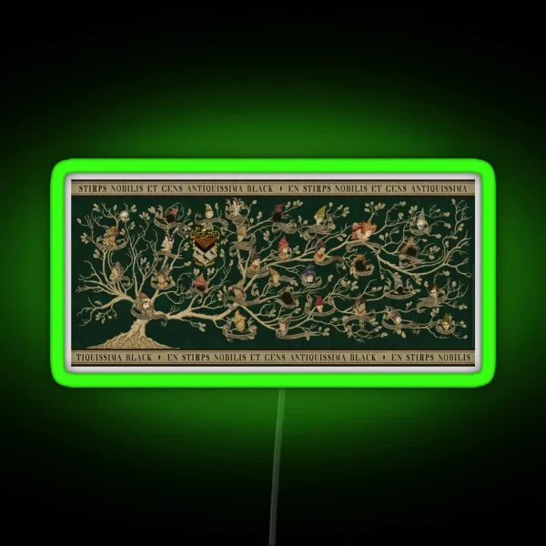 Noble House Of Black Family Tree RGB Neon Sign